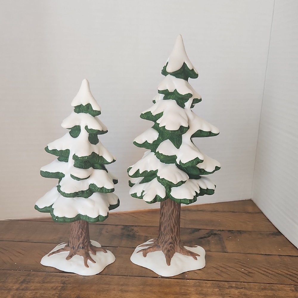 Department 56 Snow-Covered Ceramic Christmas Trees